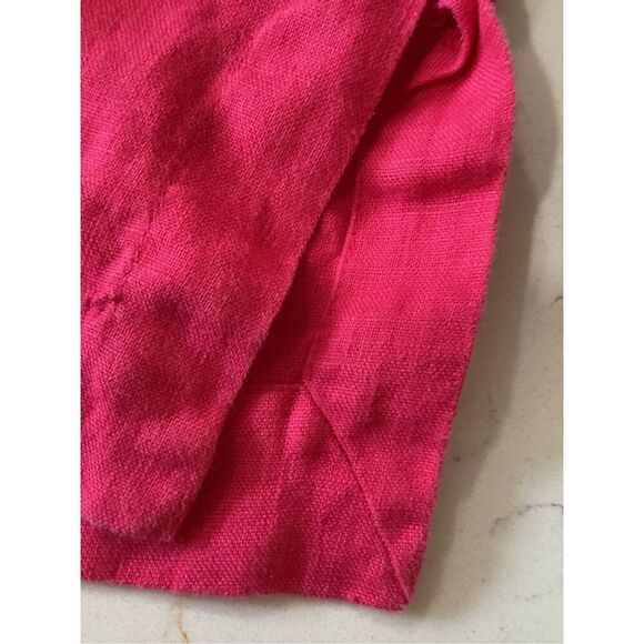 JM Collection 100% Flax Linen Embroidered Top Sz 10 Pink - Picture 6 of 9